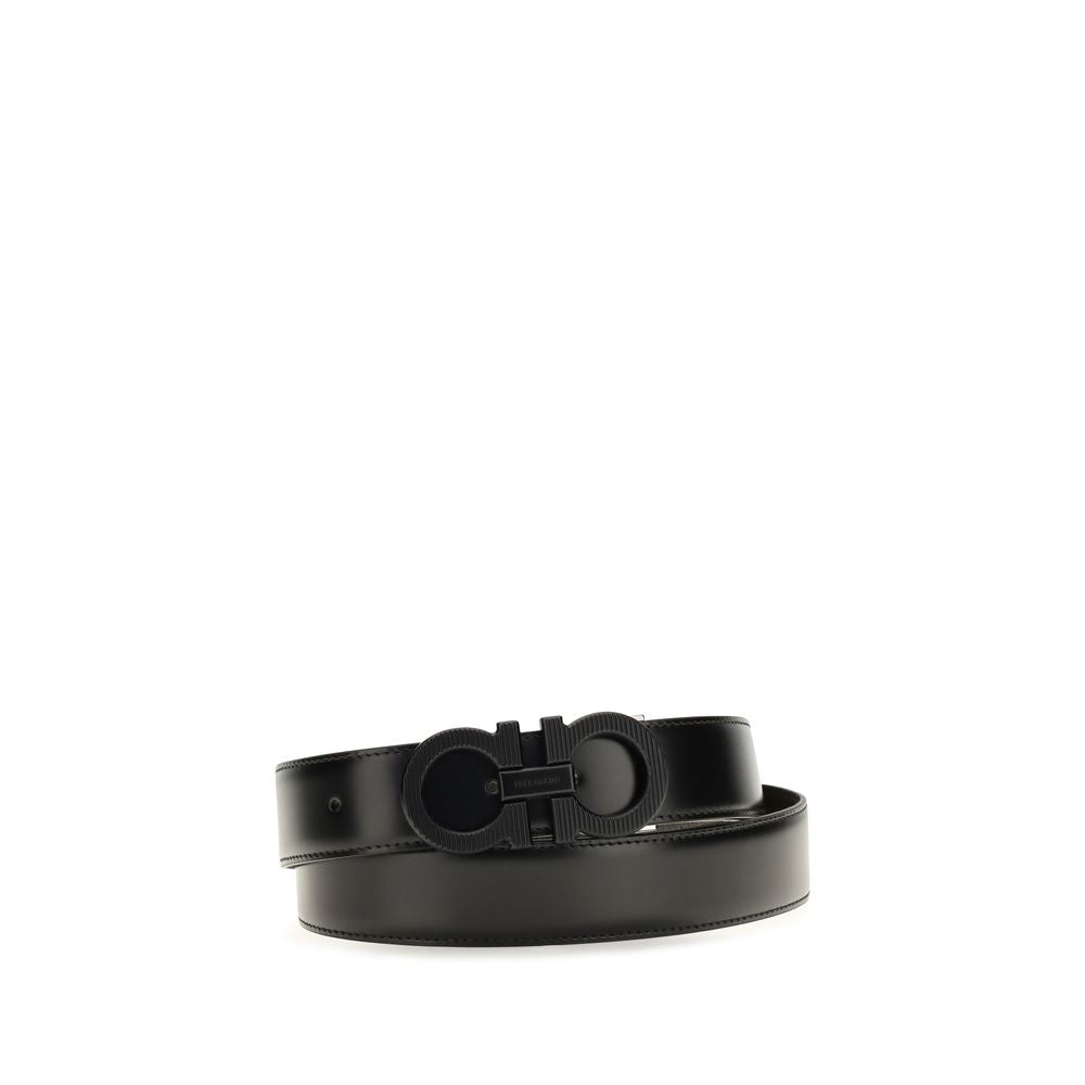 2026 New Arrival Ferragamo Black Calf Leather Bos Taurus Regular Belt