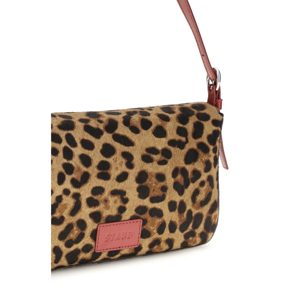 2026 New Arrival Staud Beige Calf Leather Bos Taurus Shoulder Bag