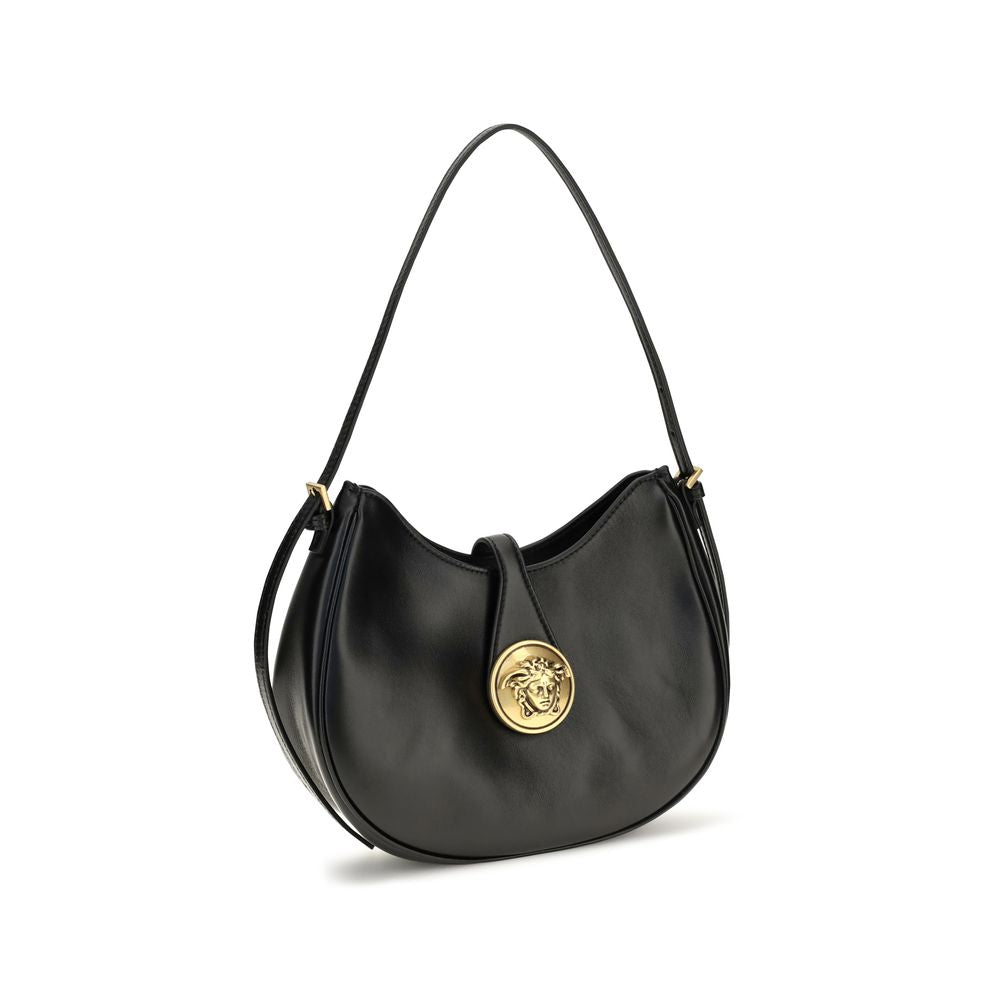 2026 New Arrival Versace Black Calf Leather Bos Taurus Shoulder Bag