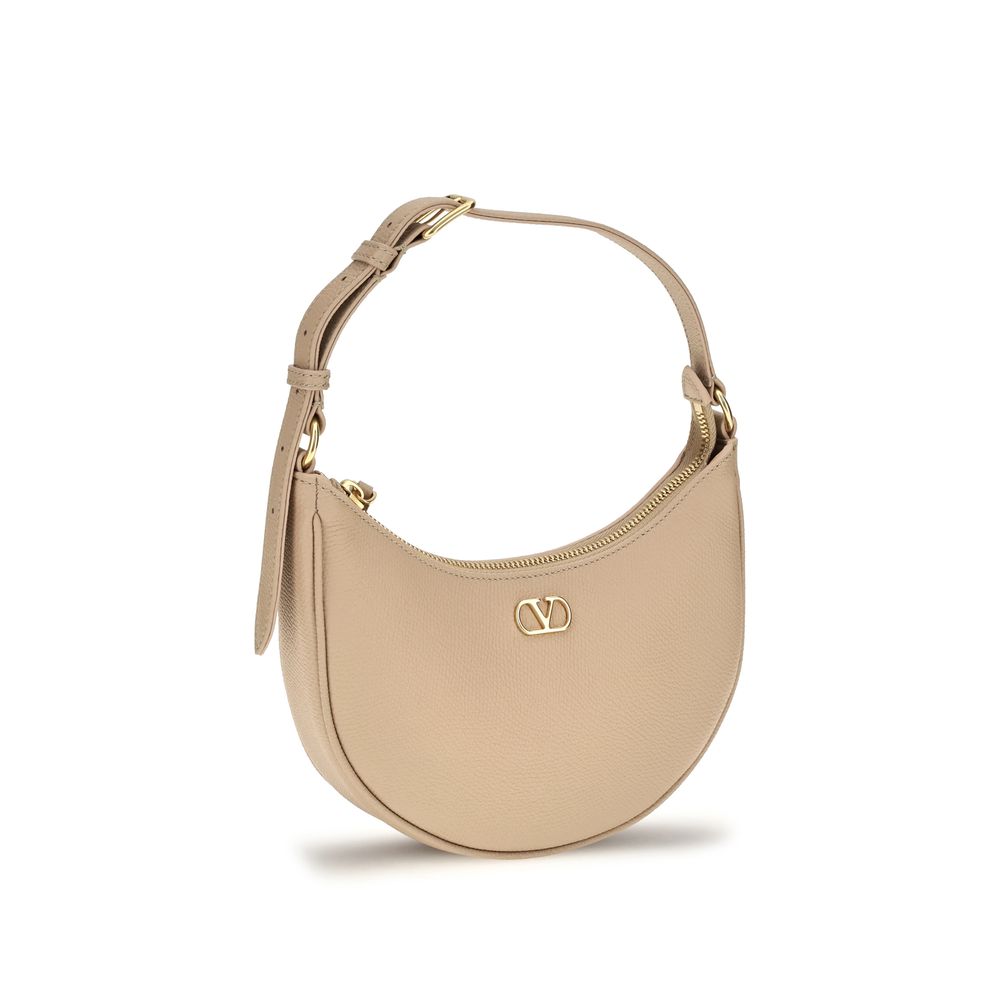 2026 New Arrival Valentino Garavani Beige Calf Leather Bos Taurus Shoulder Bag