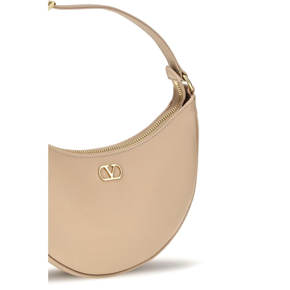 2026 New Arrival Valentino Garavani Beige Calf Leather Bos Taurus Shoulder Bag