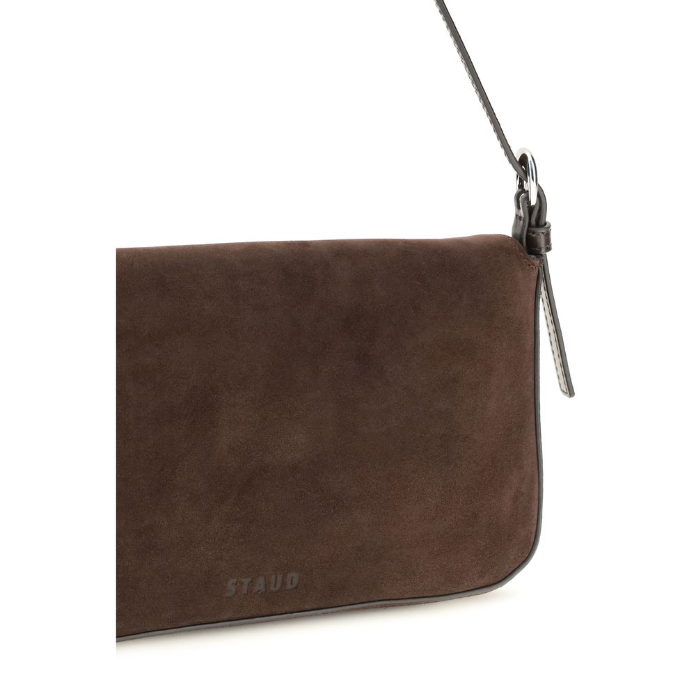2026 New Arrival Staud Brown Calf Leather Bos Taurus Shoulder Bag