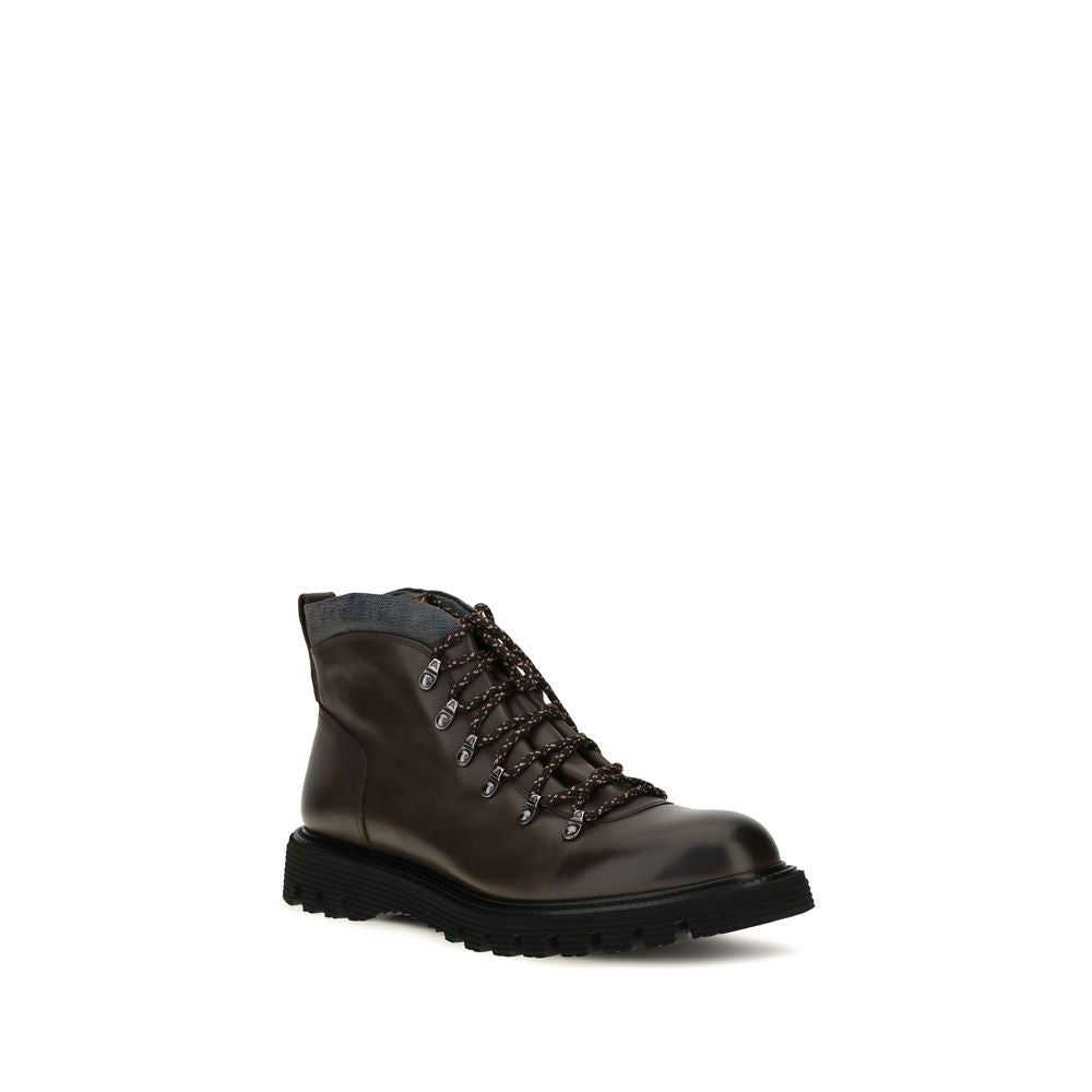 2026 New Arrival Fratelli Rossetti Brown Calf Leather Bos Taurus Lace-Up Boots