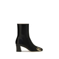 2026 New Arrival Valentino Garavani Black Calf Leather Bos Taurus Ankle Boots