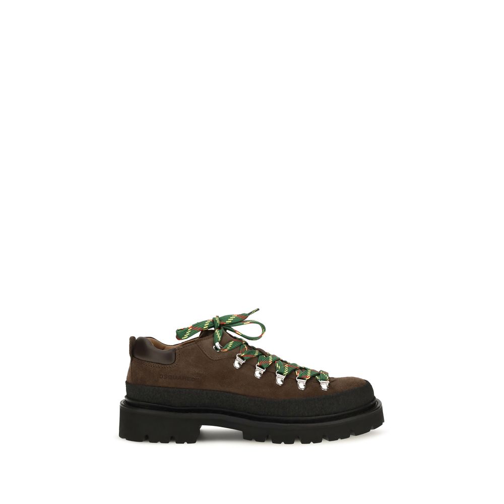 2026 New Arrival Dsquared² Brown Calf Leather Bos Taurus Lace-Up Boots