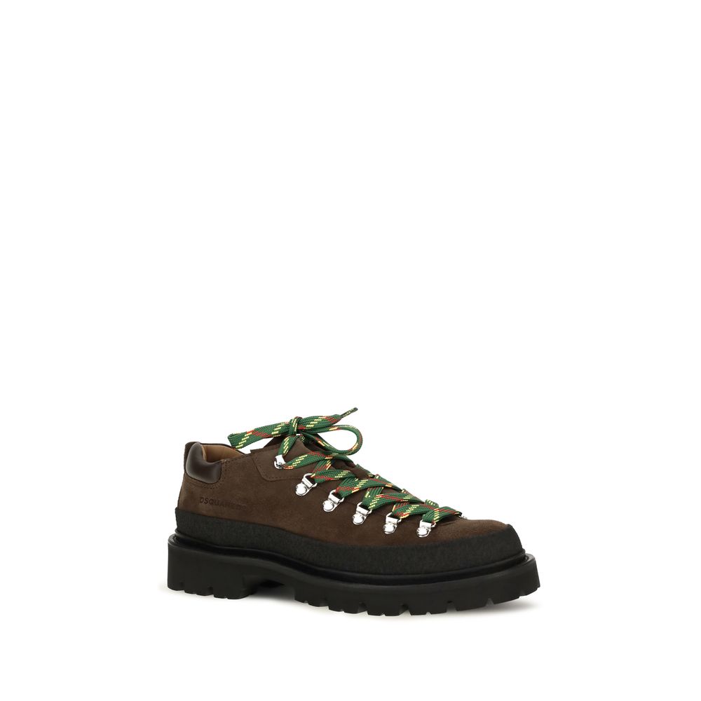 2026 New Arrival Dsquared² Brown Calf Leather Bos Taurus Lace-Up Boots