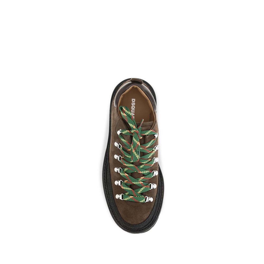 2026 New Arrival Dsquared² Brown Calf Leather Bos Taurus Lace-Up Boots