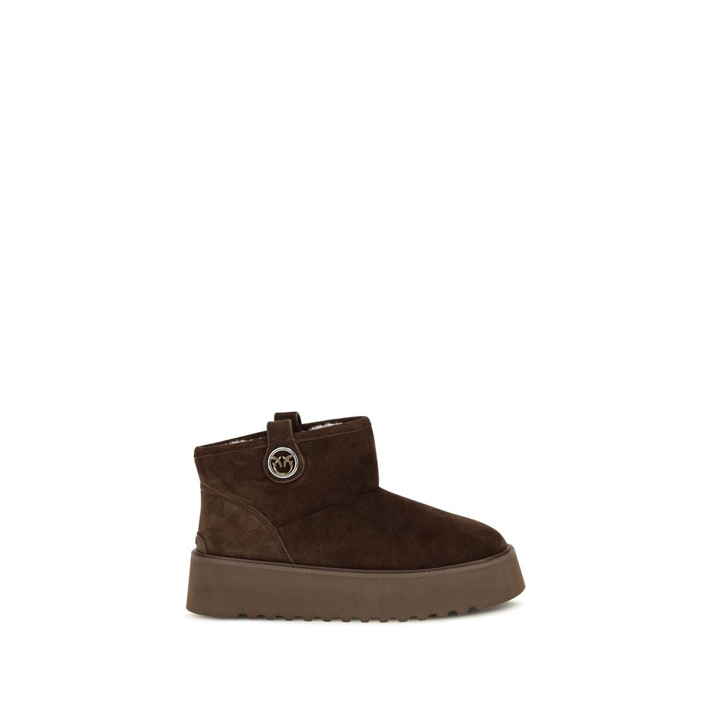 2026 New Arrival PINKO Brown Calf Leather Bos Taurus Flat Boots