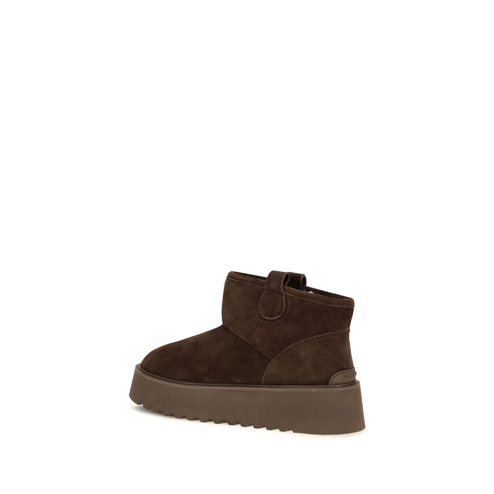 2026 New Arrival PINKO Brown Calf Leather Bos Taurus Flat Boots