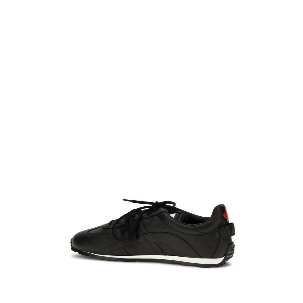 2026 New Arrival Dsquared² Black Calf Leather Bos Taurus Athletic Sneakers