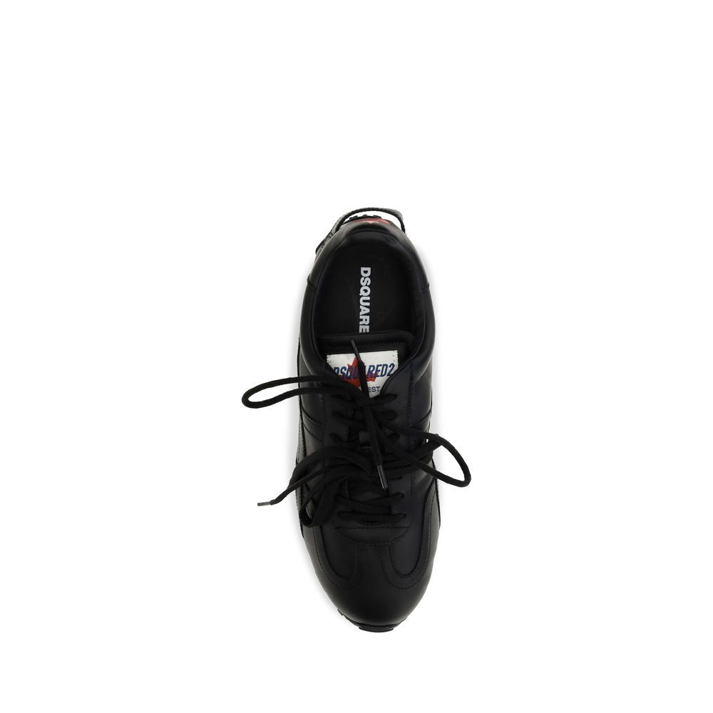 2026 New Arrival Dsquared² Black Calf Leather Bos Taurus Athletic Sneakers