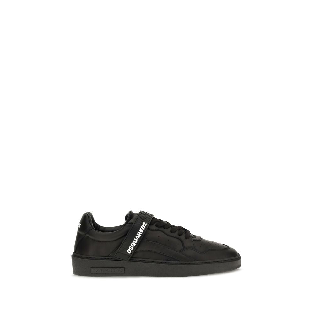 2026 New Arrival Dsquared² Black Calf Leather Bos Taurus Athletic Sneakers