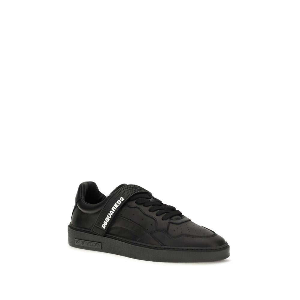 2026 New Arrival Dsquared² Black Calf Leather Bos Taurus Athletic Sneakers