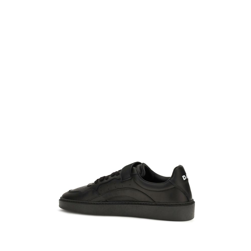 2026 New Arrival Dsquared² Black Calf Leather Bos Taurus Athletic Sneakers