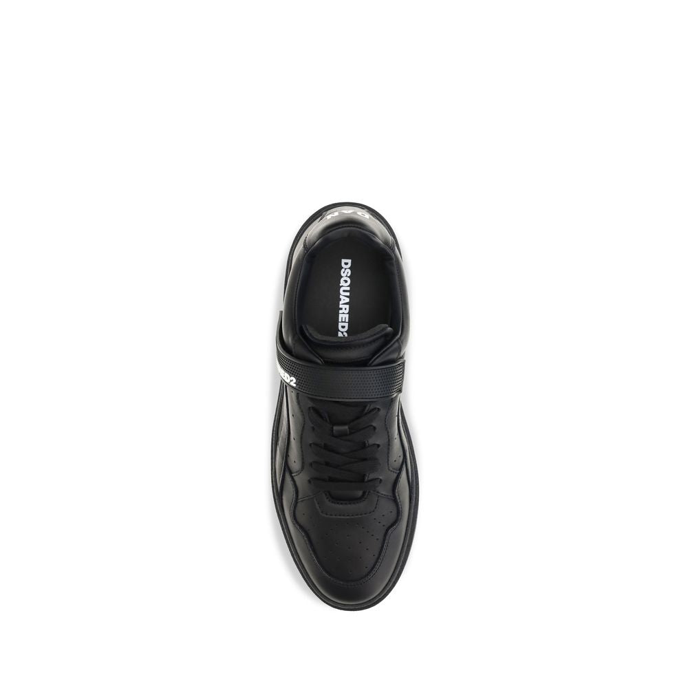 2026 New Arrival Dsquared² Black Calf Leather Bos Taurus Athletic Sneakers
