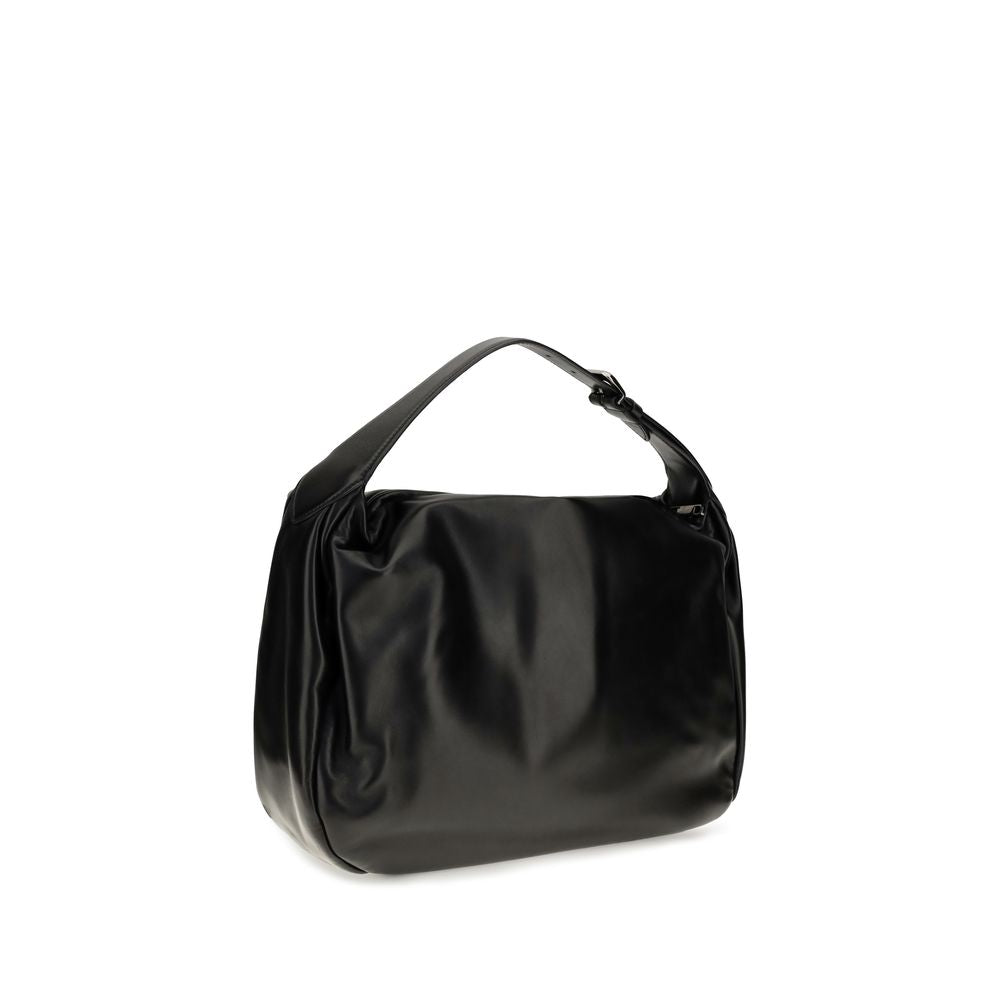 2026 New Arrival Brunello Cucinelli Black Calf Leather Bos Taurus Shoulder Bag