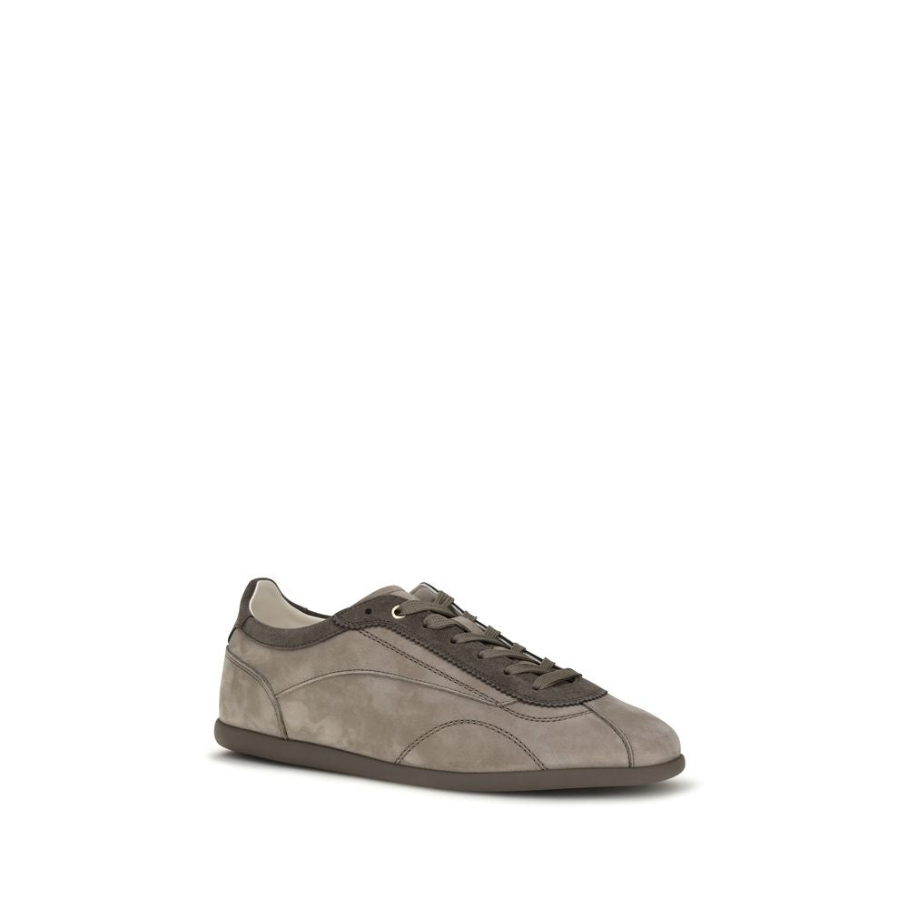 2026 New Arrival Brunello Cucinelli Gray Calf Leather Bos Taurus Sneakers