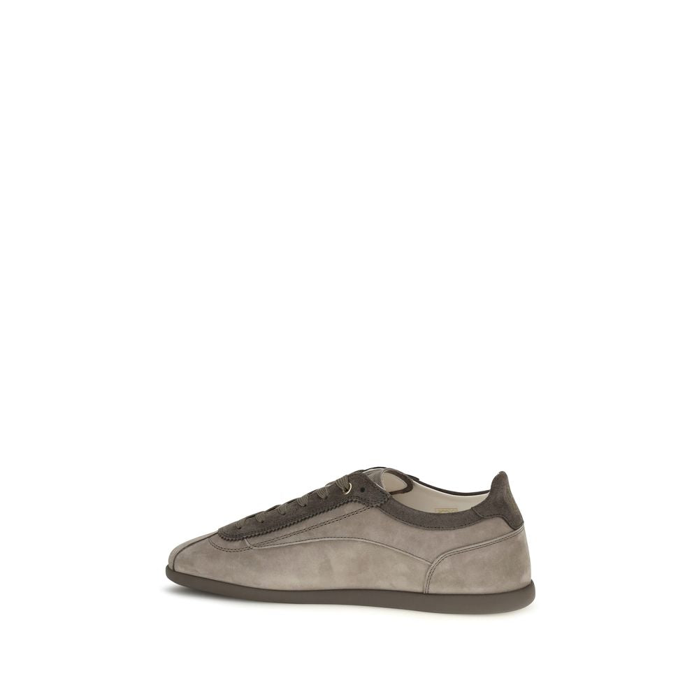 2026 New Arrival Brunello Cucinelli Gray Calf Leather Bos Taurus Sneakers