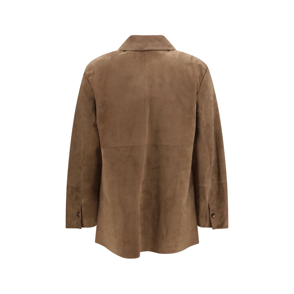 2026 New Arrival 'S Max Mara Brown Lamb Ovis Aries Aries Leather Jacket