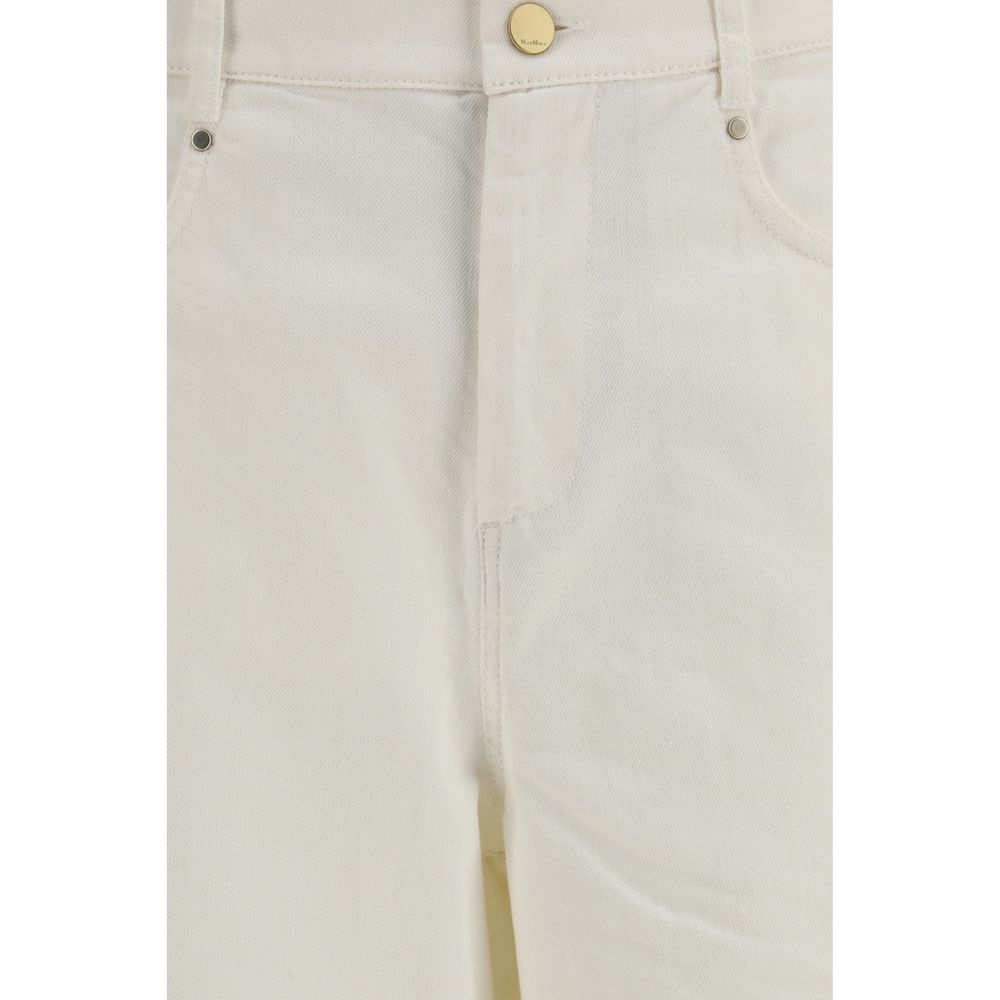 2026 New Arrival 'S Max Mara White Cotton Casual Pants