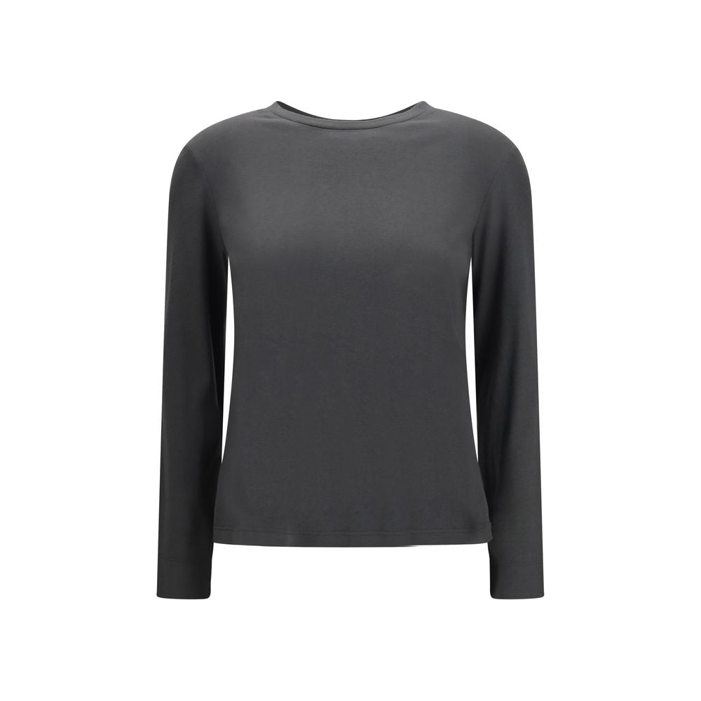 2026 New Arrival 'S Max Mara Gray Cotton Long Sleeve T-Shirt