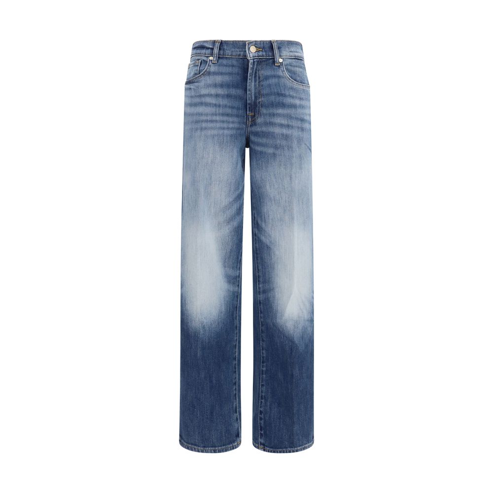 2026 New Arrival 7FOR Blue Cotton Straight-Leg Jeans