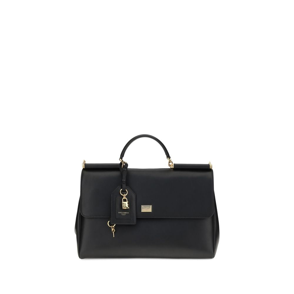 2026 New Arrival Dolce & Gabbana Black Calf Leather Bos Taurus Shoulder Bag