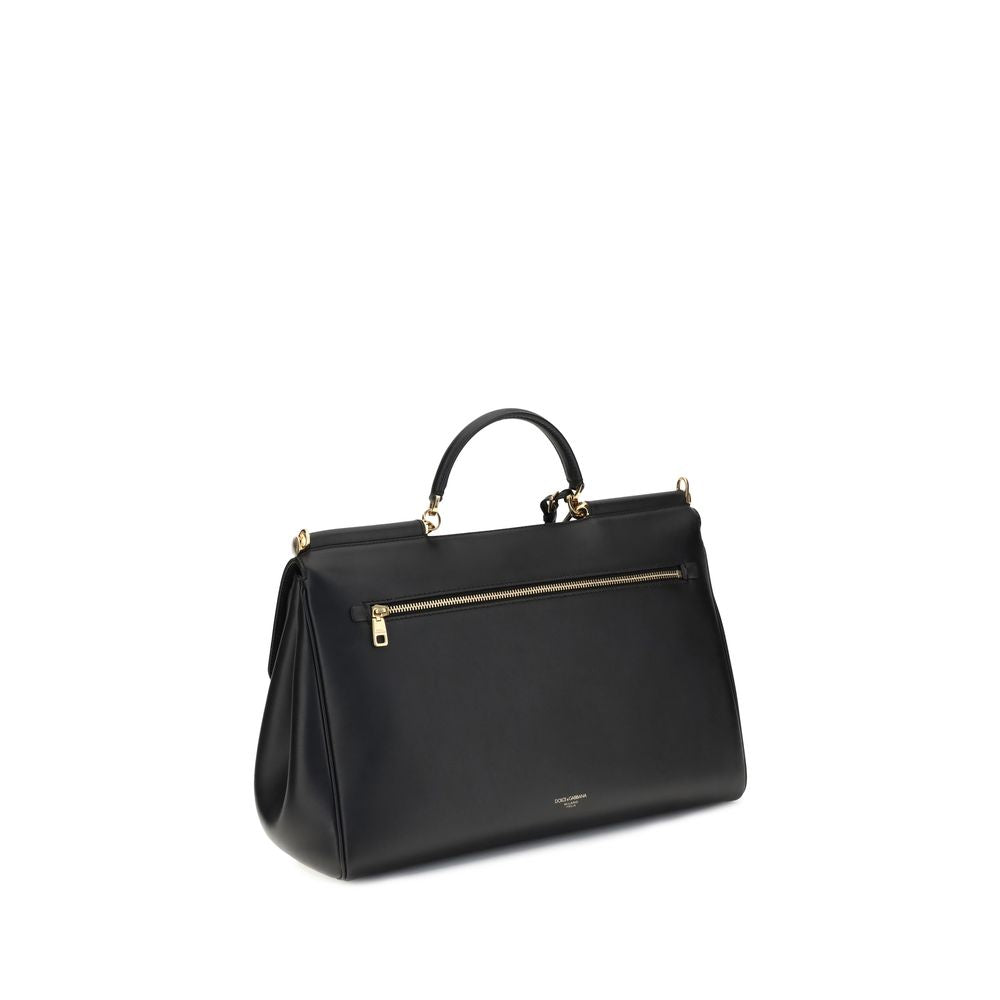 2026 New Arrival Dolce & Gabbana Black Calf Leather Bos Taurus Shoulder Bag