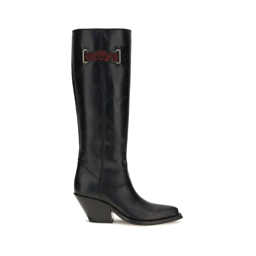 2026 New Arrival Chloé Black Calf Leather Bos Taurus Over The Knee