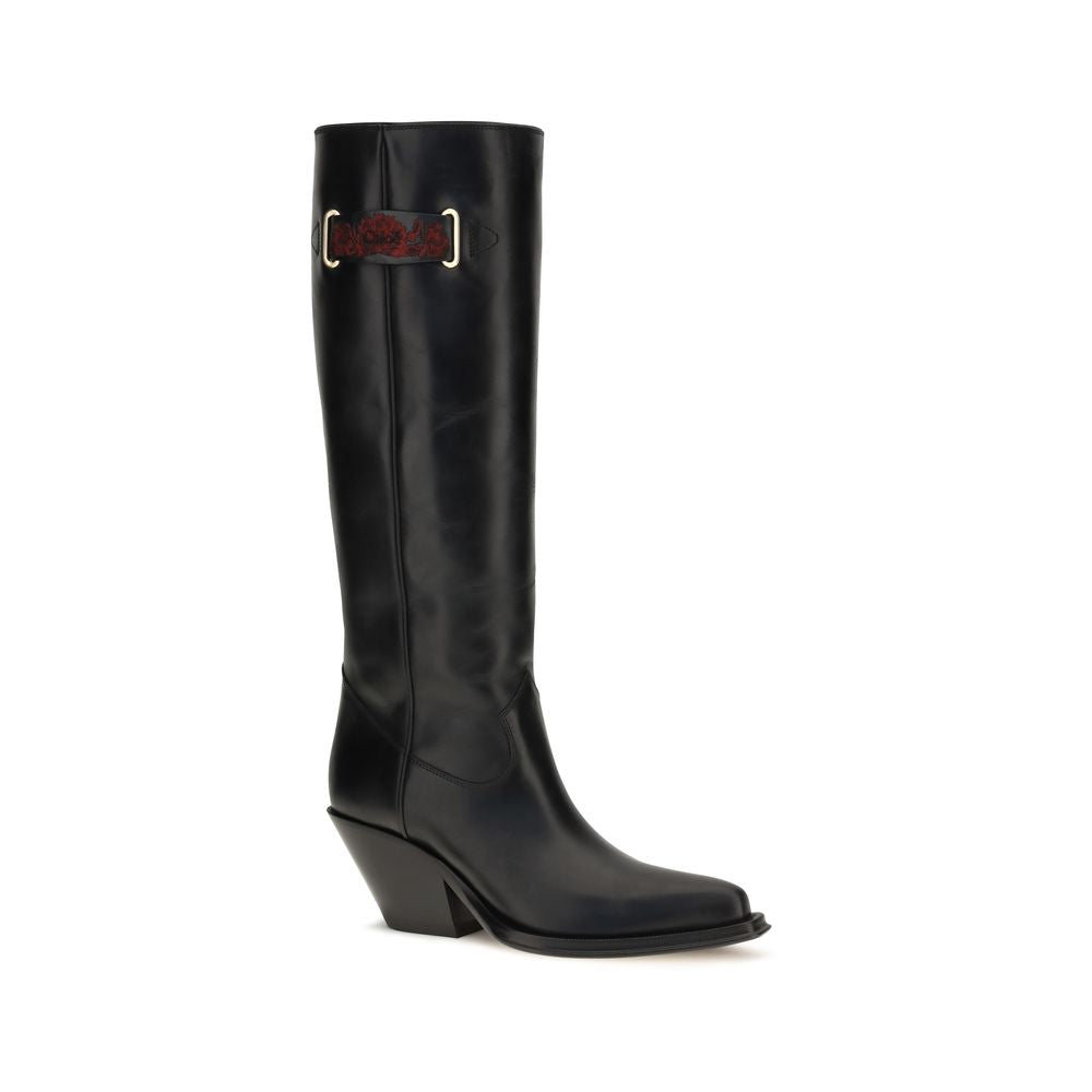 2026 New Arrival Chloé Black Calf Leather Bos Taurus Over The Knee