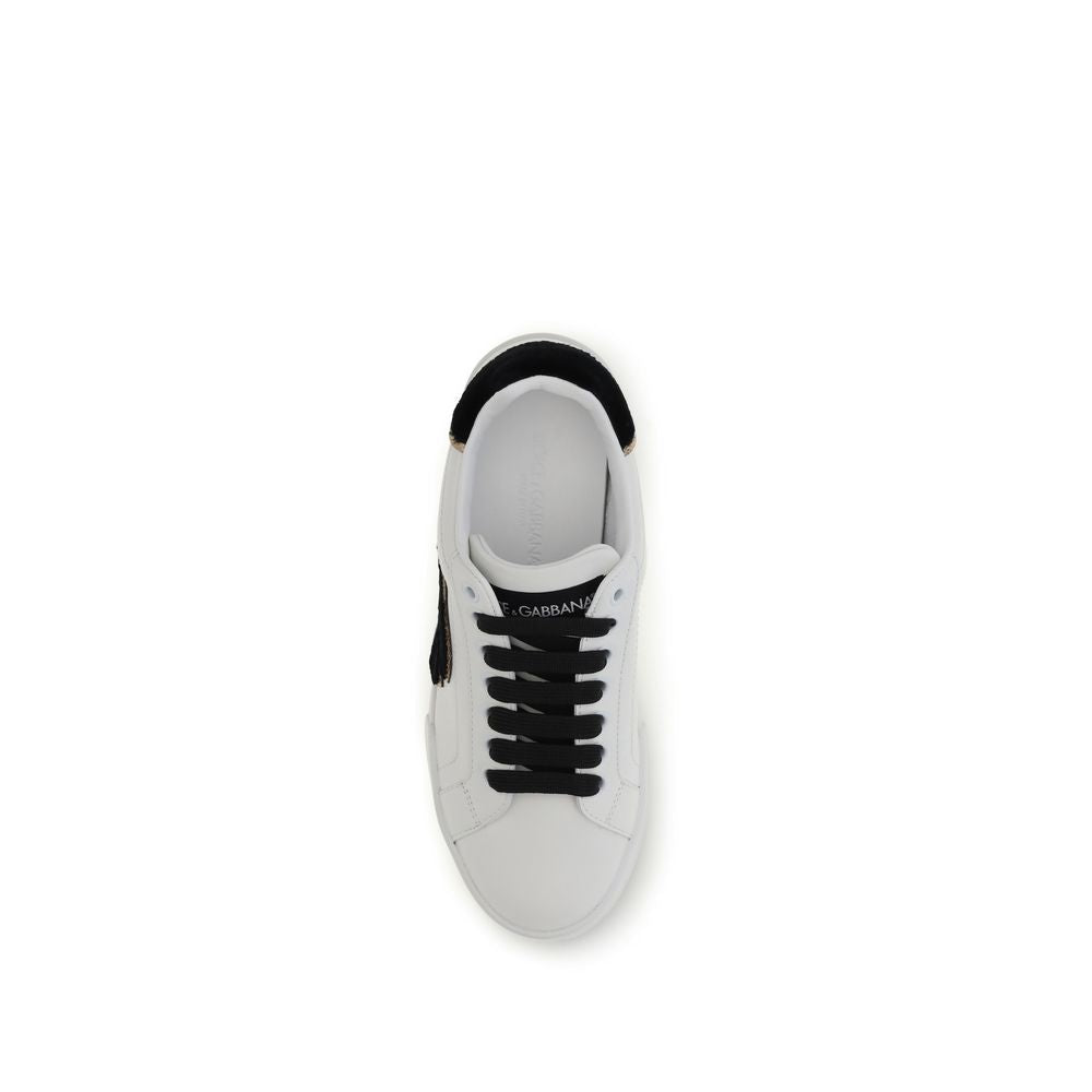 2026 New Arrival Dolce & Gabbana White Calf Leather Bos Taurus Low Top Sneakers