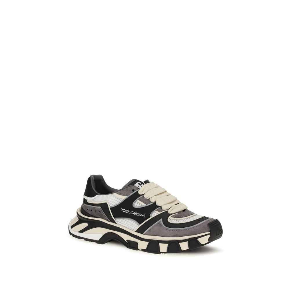 2026 New Arrival Dolce & Gabbana Gray Calf Leather Bos Taurus Chunky Sneakers