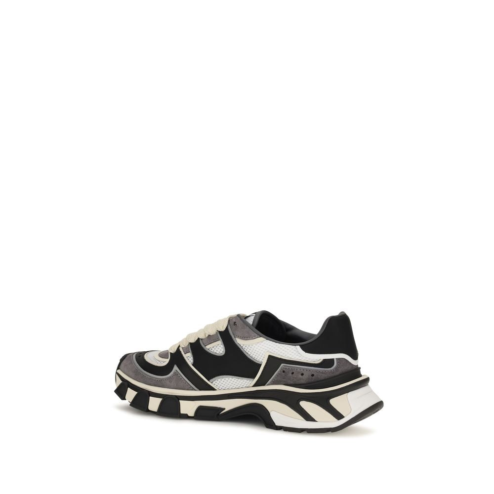 2026 New Arrival Dolce & Gabbana Gray Calf Leather Bos Taurus Chunky Sneakers