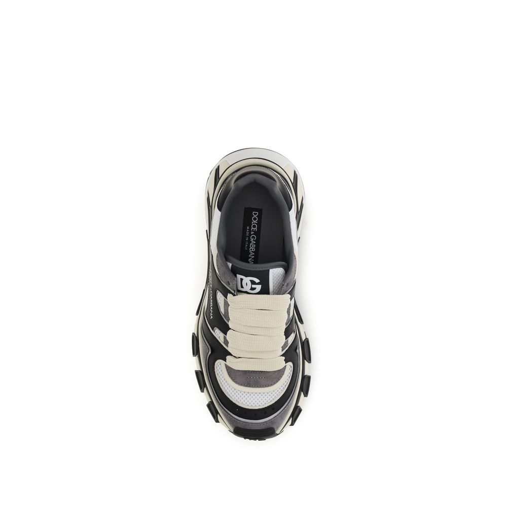 2026 New Arrival Dolce & Gabbana Gray Calf Leather Bos Taurus Chunky Sneakers