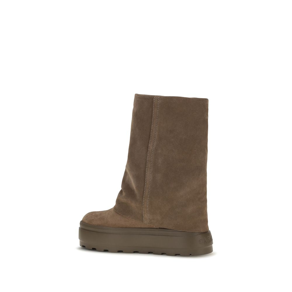 2026 New Arrival Casadei Brown Calf Leather Bos Taurus Flat Boots