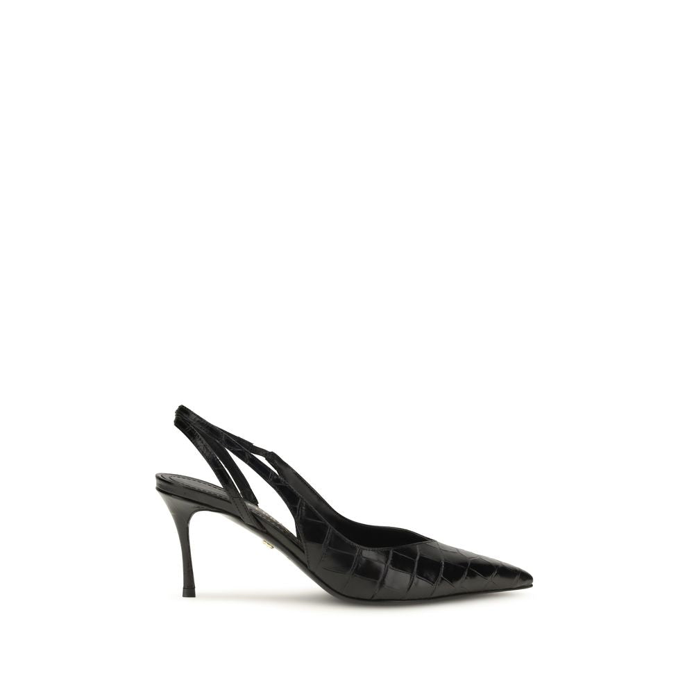 2026 New Arrival Ferragamo Black Calf Leather Bos Taurus Pumps