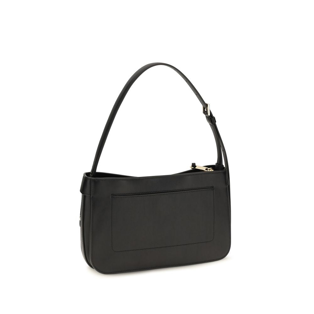 2026 New Arrival Ferragamo Black Calf Leather Bos Taurus Shoulder Bag