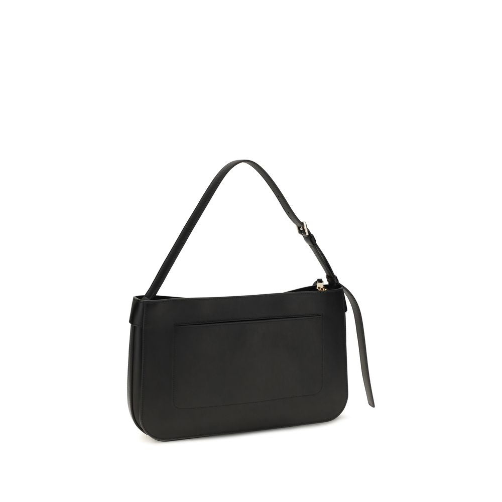 2026 New Arrival Ferragamo Black Calf Leather Bos Taurus Shoulder Bag