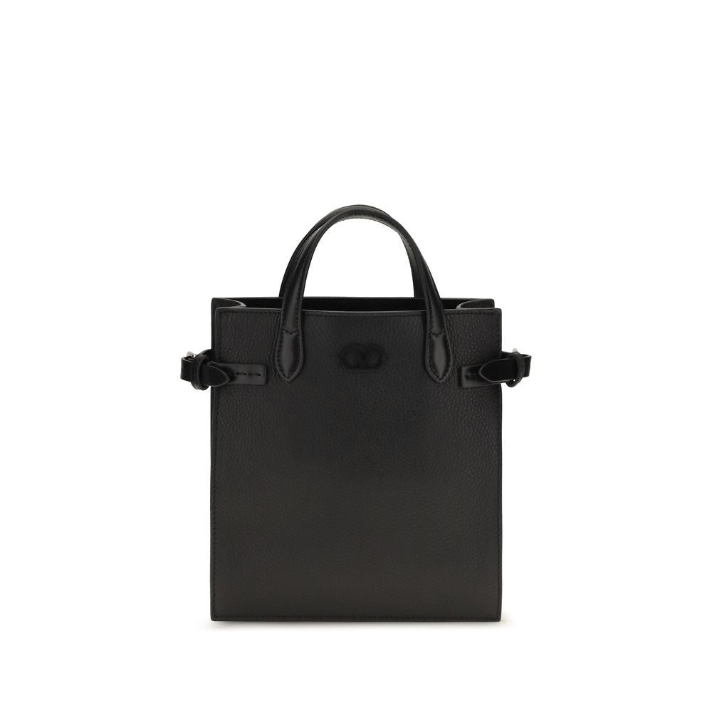 2026 New Arrival Valentino Garavani Black Calf Leather Bos Taurus Shoulder Bag