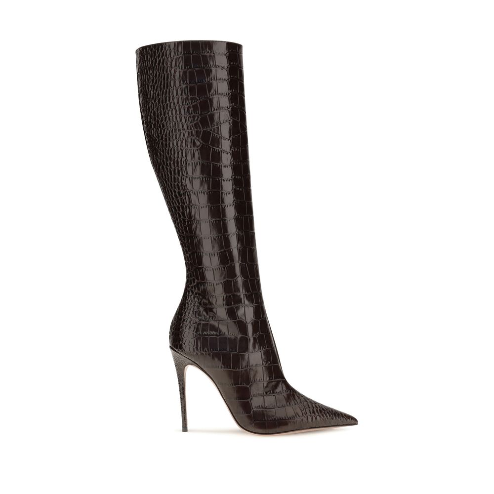 2026 New Arrival Paris Texas Brown Calf Leather Bos Taurus High Heel Boots