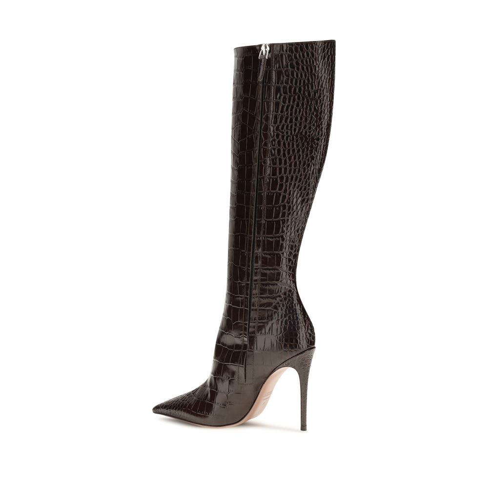 2026 New Arrival Paris Texas Brown Calf Leather Bos Taurus High Heel Boots