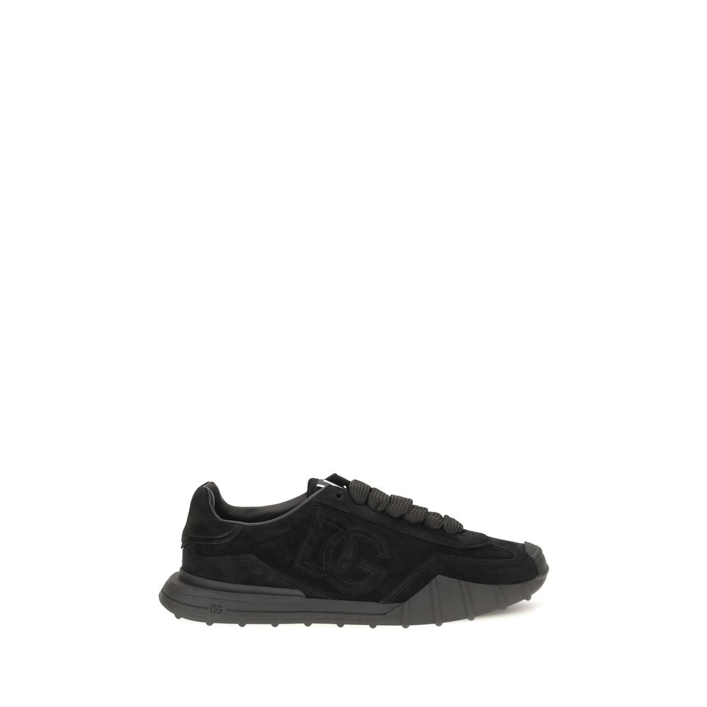2026 New Arrival Dolce & Gabbana Black Calf Leather Bos Taurus Athletic Sneakers
