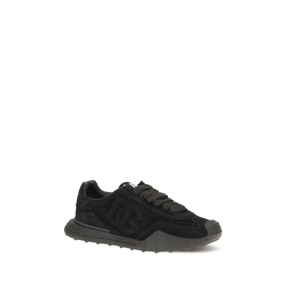 2026 New Arrival Dolce & Gabbana Black Calf Leather Bos Taurus Athletic Sneakers