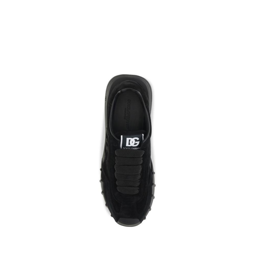2026 New Arrival Dolce & Gabbana Black Calf Leather Bos Taurus Athletic Sneakers