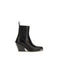 2026 New Arrival Rabanne Black Calf Leather Bos Taurus Ankle Boots