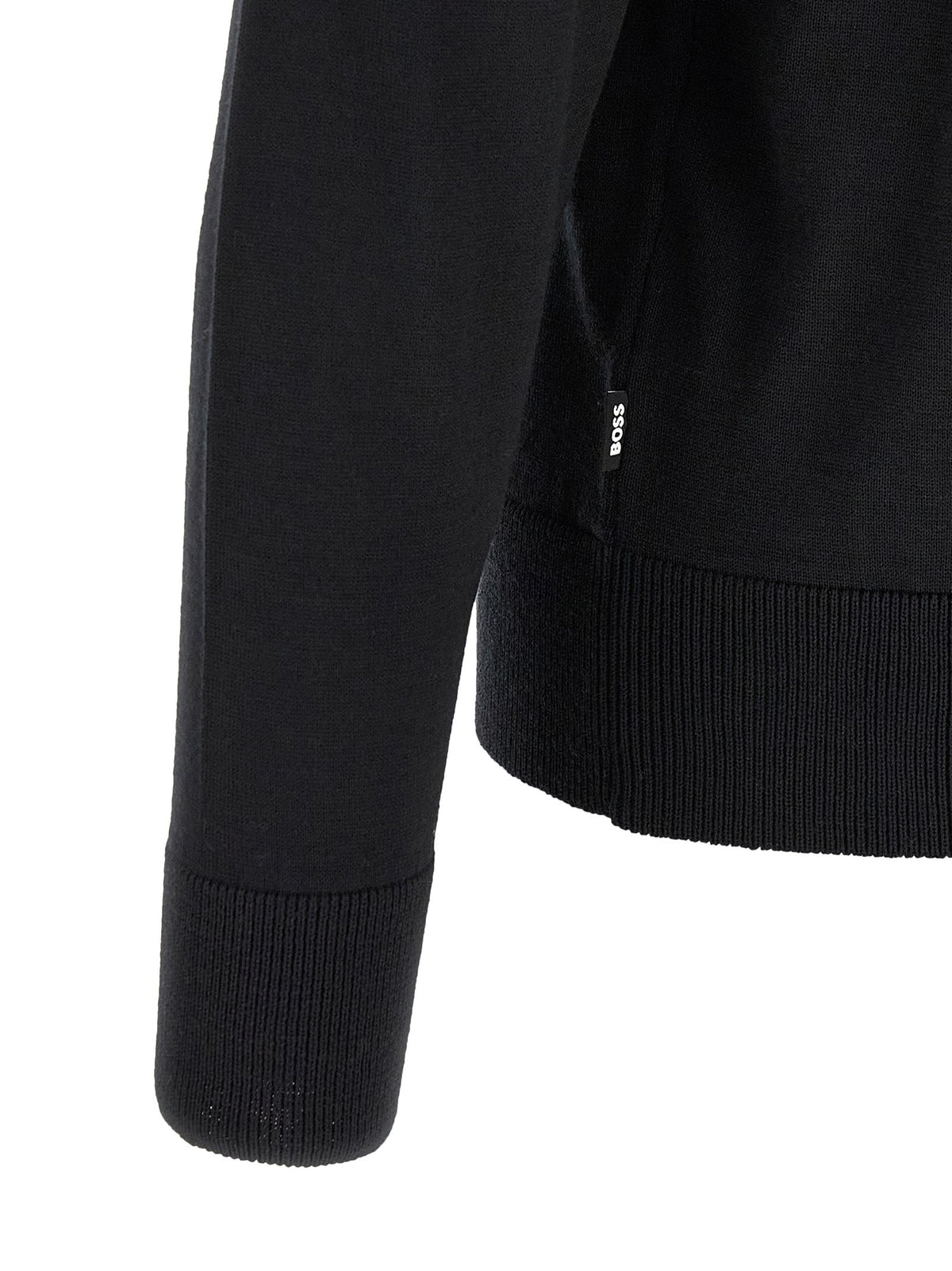 2026 New Arrival Hugo Boss Black Virgin Wool Cardigan