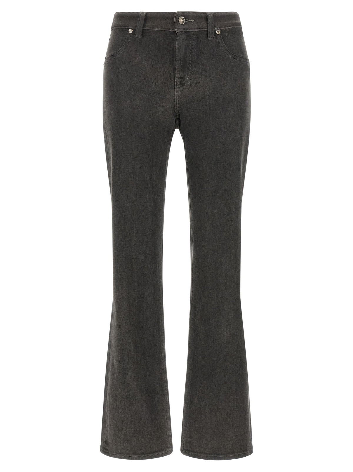 2026 New Arrival 7 For All Mankind Gray Cotton Straight-Leg Jeans