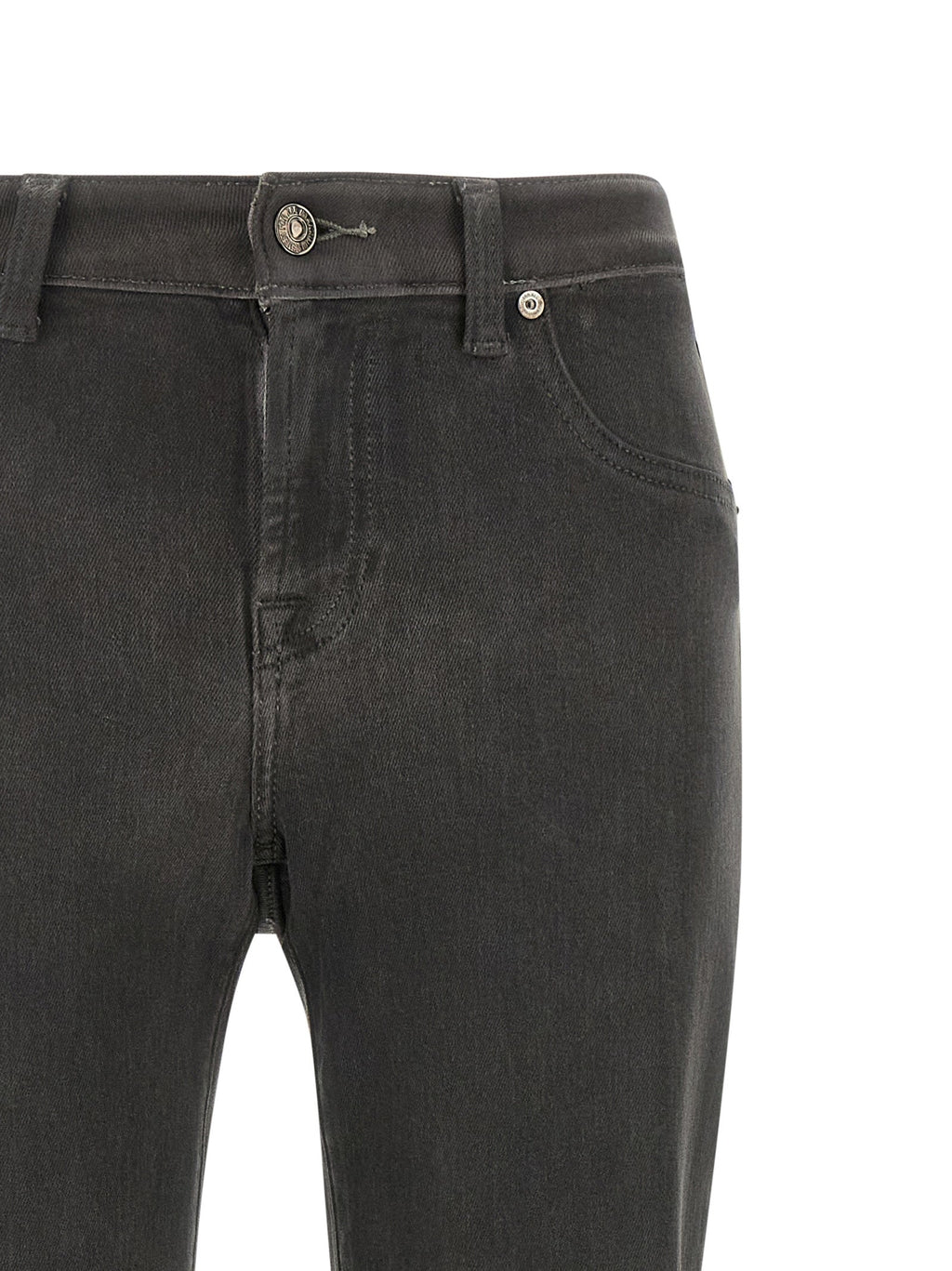 2026 New Arrival 7 For All Mankind Gray Cotton Straight-Leg Jeans