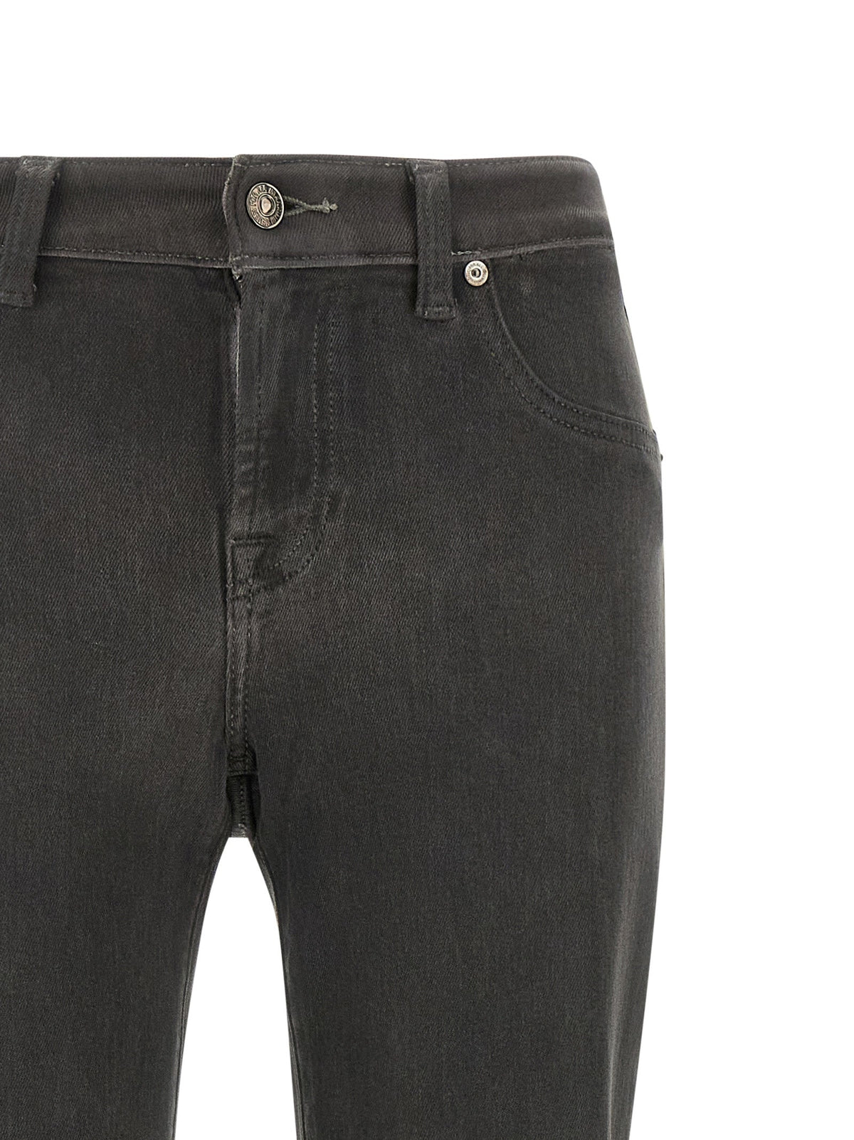 2026 New Arrival 7 For All Mankind Gray Cotton Straight-Leg Jeans