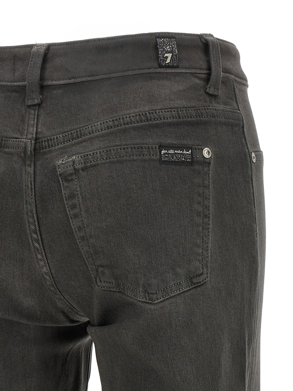 2026 New Arrival 7 For All Mankind Gray Cotton Straight-Leg Jeans